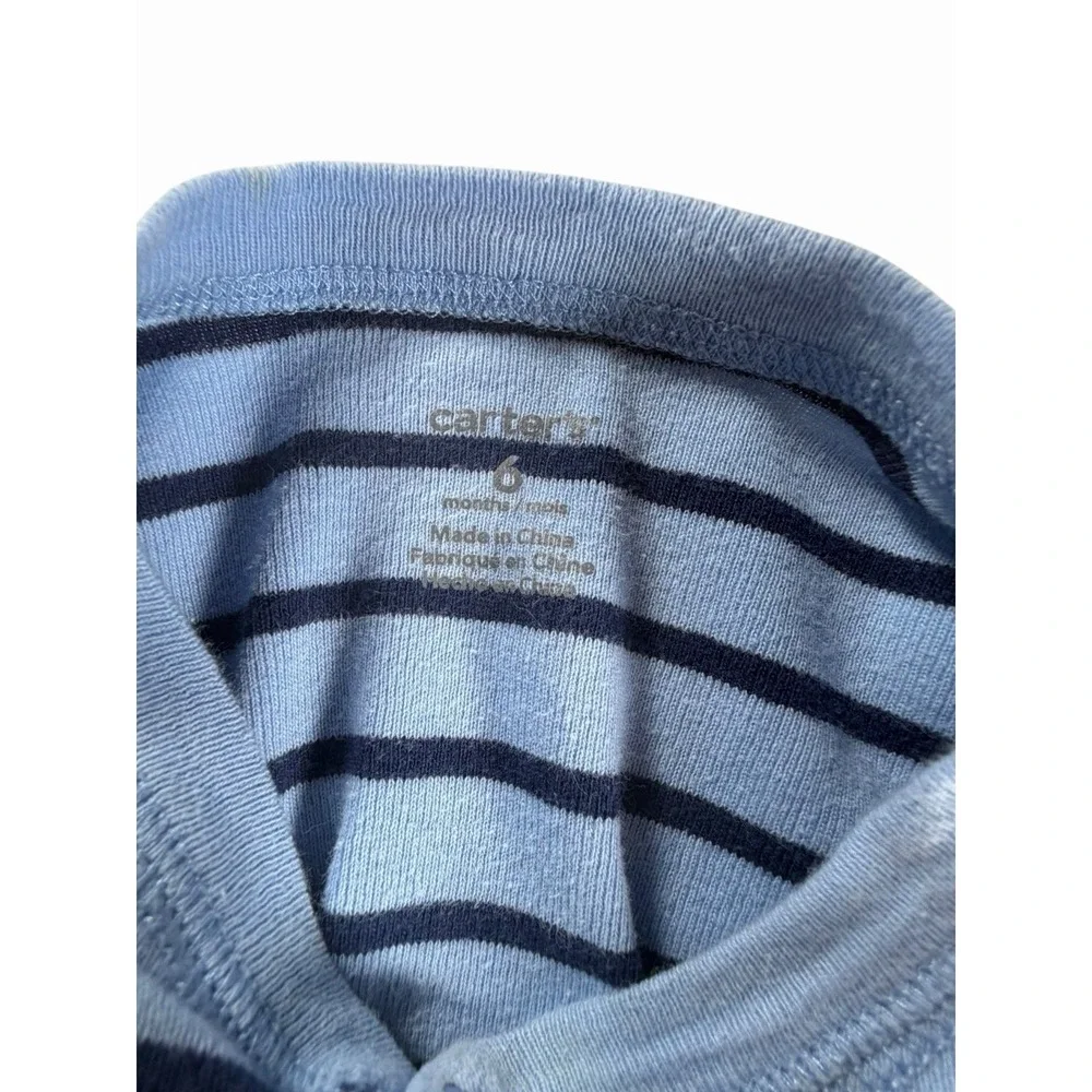 Baby Boy 6 Months Carter's Zip Footed Sleeper Nautical Lot 3 Bundle